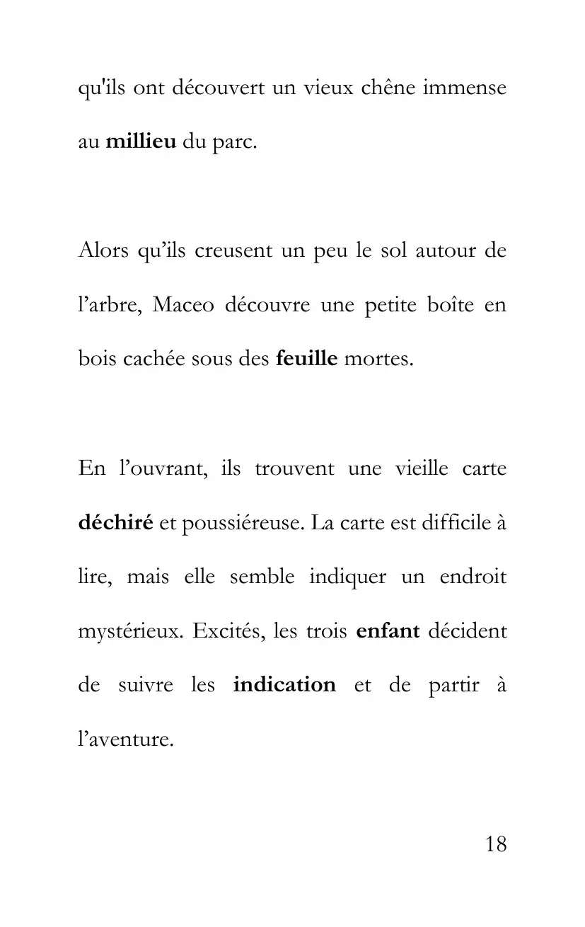 Suite de la dictée 1 avec cinq mots à corriger