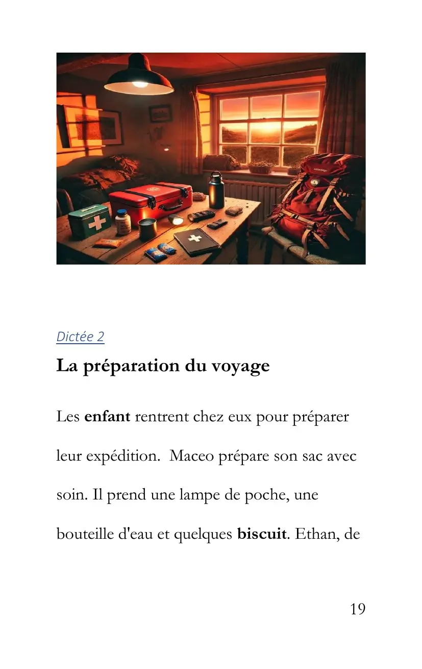 Début de la dictée 2
